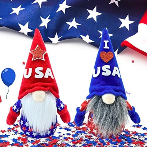 Lovinland USA American Patriotic Gnomes 4th of July American Independence Day Memorial Labor Veterans Decorations; 2 pack Lovinland USA American Patriotic Gnomes 4th of July American Independence Day Memorial Labor Veterans Decorations; 2 pack