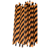 25pcs Halloween Party Straws Black and Orange Biodegradable Drinking Stripe Straws
