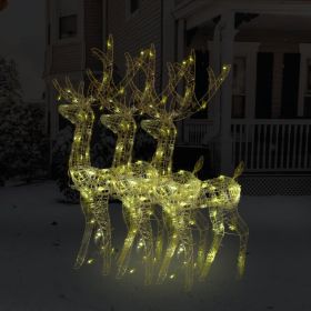 Acrylic Reindeer Christmas Decorations 3 pcs 47.2" Warm White
