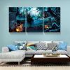 3 pcs Halloween Wall Decor Wall Art with Lights Halloween Decorations with Spooky Pumpkins for Party Living Room Decorative Wall Art 2436inch-Thicknes