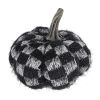 8.3X8.3X6.7" Fabric Black Pumpkin Decor, for Holiday Halloween Decoration