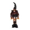8.3x5x24" Fabric Standing Gnome W/Orange Banner & Spring Body, for Halloween Decor