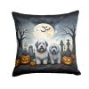Old English Sheepdog Spooky Halloween Throw Pillow Machine Washable, Indoor Outdoor Decorative Pillow for Couch, Bed or Patio, 18Hx18W
