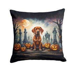 Vizsla Spooky Halloween Throw Pillow Machine Washable, Indoor Outdoor Decorative Pillow for Couch, Bed or Patio, 18Hx18W