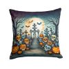 Calaveras Sugar Skulls Spooky Halloween Throw Pillow Machine Washable, Indoor Outdoor Decorative Pillow for Couch, Bed or Patio, 18Hx18W