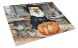 NEW Pomeranian Fall Kitchen Pumpkins Glass Cutting Board Decorative Tempered Glass Kitchen Cutting and Serving Board Large Size Chopping Board