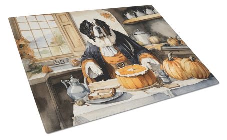 NEW Saint Bernard Fall Kitchen Pumpkins Glass Cutting Board Decorative Tempered Glass Kitchen Cutting and Serving Board Large Size Chopping Board