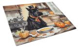 NEW Scottish Terrier Fall Kitchen Pumpkins Glass Cutting Board Decorative Tempered Glass Kitchen Cutting and Serving Board Large Size Chopping Board