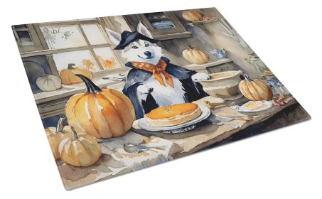 NEW Siberian Husky Fall Kitchen Pumpkins Glass Cutting Board Decorative Tempered Glass Kitchen Cutting and Serving Board Large Size Chopping Board