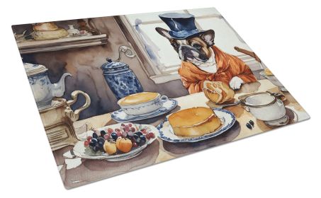NEW French Bulldog Fall Kitchen Pumpkins Glass Cutting Board Decorative Tempered Glass Kitchen Cutting and Serving Board Large Size Chopping Board