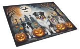 NEW Australian Shepherd Spooky Halloween Glass Cutting Board Decorative Tempered Glass Kitchen Cutting and Serving Board Large Size Chopping Board