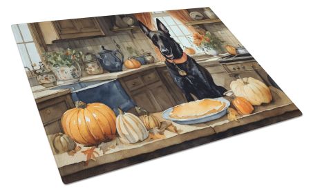 NEW Belgian Malinois Fall Kitchen Pumpkins Glass Cutting Board Decorative Tempered Glass Kitchen Cutting and Serving Board Large Size Chopping Board