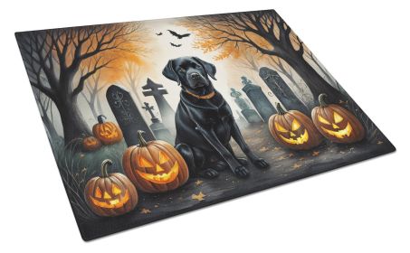 NEW Black Labrador Retriever Spooky Halloween Glass Cutting Board Decorative Tempered Glass Kitchen Cutting and Serving Board Large Size Chopping Boar