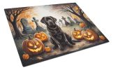 NEW Chocolate Labrador Retriever Spooky Halloween Glass Cutting Board Decorative Tempered Glass Kitchen Cutting and Serving Board Large Size Chopping