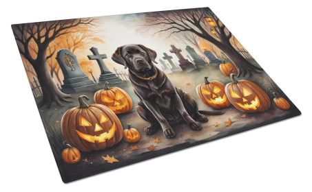 NEW Chocolate Labrador Retriever Spooky Halloween Glass Cutting Board Decorative Tempered Glass Kitchen Cutting and Serving Board Large Size Chopping