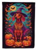 Dachshund Witchy Halloween House Flag Large Porch Sleeve Pole Decorative Outside Yard Banner Artwork Wall Hanging, Polyester, House Size, Multicolor