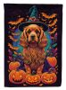 Cocker Spaniel Witchy Halloween House Flag Large Porch Sleeve Pole Decorative Outside Yard Banner Artwork Wall Hanging, Polyester, House Size