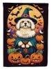 Coton De Tulear Witchy Halloween House Flag Large Porch Sleeve Pole Decorative Outside Yard Banner Artwork Wall Hanging, Polyester, House Size