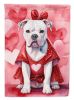 American Bulldog My Valentine Garden Flag Mailbox Flag Decorative Yard Flag Banner Outside Patio Artwork Yard Flower Beds, Garden Size, Multicolor
