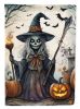 Witch Spooky Halloween House Flag Large Porch Sleeve Pole Decorative Outside Yard Banner Artwork Wall Hanging, Polyester, House Size, Multicolor