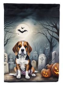 Beagle Spooky Halloween House Flag Large Porch Sleeve Pole Decorative Outside Yard Banner Artwork Wall Hanging, Polyester, House Size, Multicolor