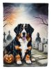 Bernese Mountain Dog Spooky Halloween House Flag Large Porch Sleeve Pole Decorative Outside Yard Banner Artwork Wall Hanging, Polyester, House Size
