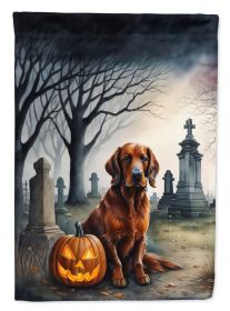 Irish Setter Spooky Halloween House Flag Large Porch Sleeve Pole Decorative Outside Yard Banner Artwork Wall Hanging, Polyester, House Size