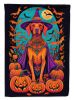 Vizsla Witchy Halloween House Flag Large Porch Sleeve Pole Decorative Outside Yard Banner Artwork Wall Hanging, Polyester, House Size, Multicolor