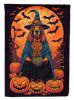 Bloodhound Witchy Halloween House Flag Large Porch Sleeve Pole Decorative Outside Yard Banner Artwork Wall Hanging, Polyester, House Size, Multicolor