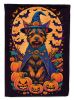 Australian Terrier Witchy Halloween House Flag Large Porch Sleeve Pole Decorative Outside Yard Banner Artwork Wall Hanging, Polyester, House Size