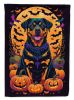 Rottweiler Witchy Halloween House Flag Large Porch Sleeve Pole Decorative Outside Yard Banner Artwork Wall Hanging, Polyester, House Size, Multicolor