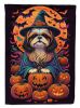 Shih Tzu Witchy Halloween House Flag Large Porch Sleeve Pole Decorative Outside Yard Banner Artwork Wall Hanging, Polyester, House Size, Multicolor