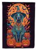 Weimaraner Witchy Halloween House Flag Large Porch Sleeve Pole Decorative Outside Yard Banner Artwork Wall Hanging, Polyester, House Size, Multicolor