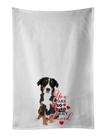 NEW Bernese Mountain Dog Puppy #2 so Loved Kitchen Towel Set of 2 White Dish Towels Decorative Bathroom Hand towel for Hand, Face, Hair, Yoga, Tea