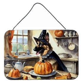 NEW German Shepherd Fall Kitchen Pumpkins Wall or Door Hanging Prints Aluminum Metal Sign Kitchen Wall Bar Bathroom Plaque Home Decor, 8HX12W