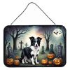 NEW Border Collie Spooky Halloween Wall or Door Hanging Prints Aluminum Metal Sign Kitchen Wall Bar Bathroom Plaque Home Decor, 8HX12W, Multicolor