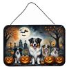 NEW Australian Shepherd Spooky Halloween Wall or Door Hanging Prints Aluminum Metal Sign Kitchen Wall Bar Bathroom Plaque Home Decor, 8HX12W