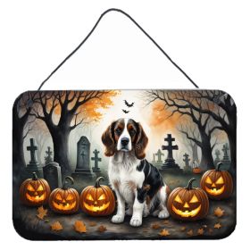 NEW Welsh Springer Spaniel Spooky Halloween Wall or Door Hanging Prints Aluminum Metal Sign Kitchen Wall Bar Bathroom Plaque Home Decor, 8HX12W