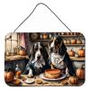 NEW Basset Hound Fall Kitchen Pumpkins Wall or Door Hanging Prints Aluminum Metal Sign Kitchen Wall Bar Bathroom Plaque Home Decor, 8HX12W, Multicolor