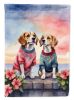 Beagle Two Hearts Garden Flag Mailbox Flag Decorative Yard Flag Banner Outside Patio Artwork Yard Flower Beds, Garden Size, Multicolor