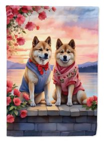 Akita Two Hearts Garden Flag Mailbox Flag Decorative Yard Flag Banner Outside Patio Artwork Yard Flower Beds, Garden Size, Multicolor