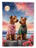 Irish Terrier Two Hearts Garden Flag Mailbox Flag Decorative Yard Flag Banner Outside Patio Artwork Yard Flower Beds, Garden Size, Multicolor