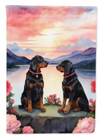 Gordon Setter Two Hearts Garden Flag Mailbox Flag Decorative Yard Flag Banner Outside Patio Artwork Yard Flower Beds, Garden Size, Multicolor