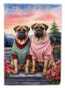 Bullmastiff Two Hearts Garden Flag Mailbox Flag Decorative Yard Flag Banner Outside Patio Artwork Yard Flower Beds, Garden Size, Multicolor