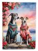 Greyhound Two Hearts Garden Flag Mailbox Flag Decorative Yard Flag Banner Outside Patio Artwork Yard Flower Beds, Garden Size, Multicolor
