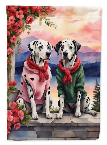 Dalmatian Two Hearts Garden Flag Mailbox Flag Decorative Yard Flag Banner Outside Patio Artwork Yard Flower Beds, Garden Size, Multicolor