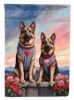 German Shepherd Two Hearts Garden Flag Mailbox Flag Decorative Yard Flag Banner Outside Patio Artwork Yard Flower Beds, Garden Size, Multicolor
