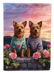 Australian Terrier Two Hearts Garden Flag Mailbox Flag Decorative Yard Flag Banner Outside Patio Artwork Yard Flower Beds, Garden Size, Multicolor