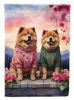 Chow Chow Two Hearts Garden Flag Mailbox Flag Decorative Yard Flag Banner Outside Patio Artwork Yard Flower Beds, Garden Size, Multicolor
