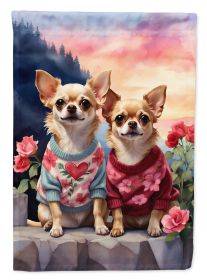 Chihuahua Two Hearts Garden Flag Mailbox Flag Decorative Yard Flag Banner Outside Patio Artwork Yard Flower Beds, Garden Size, Multicolor
